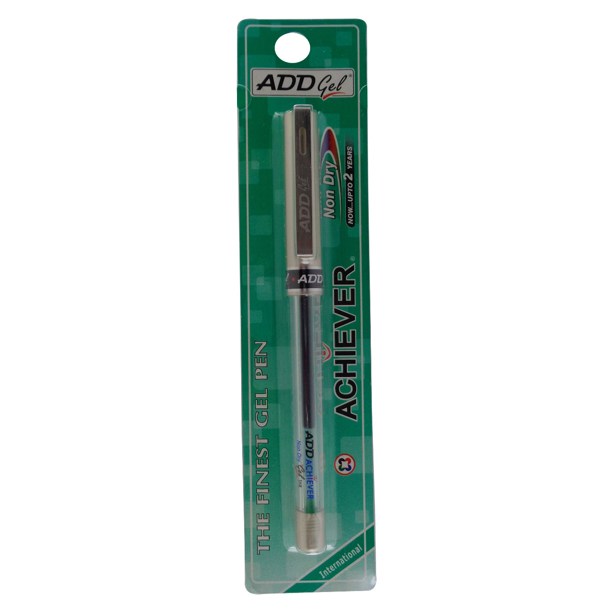 Add gel Achiever- Green color Transparent body cap type gel Pen Model: 13530