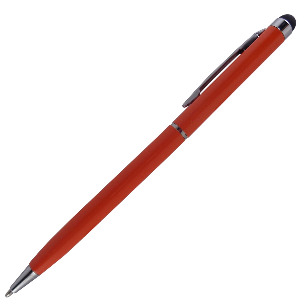 penhouse 13785 slim  Light orange color body with silver clip medium Tip twist type stylus ball pen