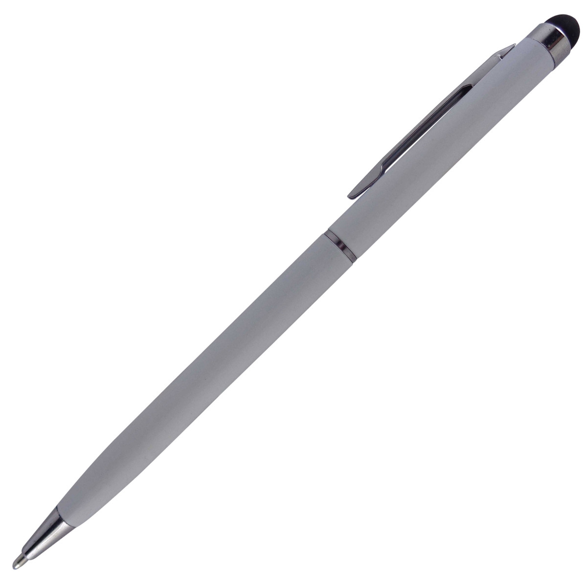 Penhouse.in Model: 13787 slim white color body with silver clip medium Tip twist type stylus Ball pen