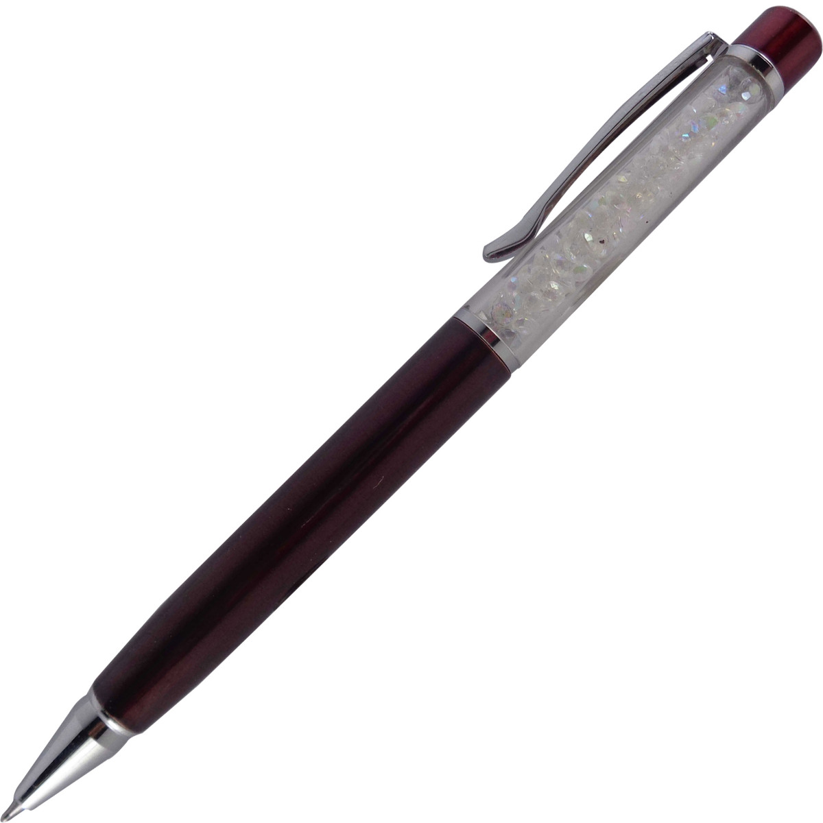 penhouse.in Model: 13801 Merrown color body with silver clip diamon fillled cap fine tip twist type ball pen