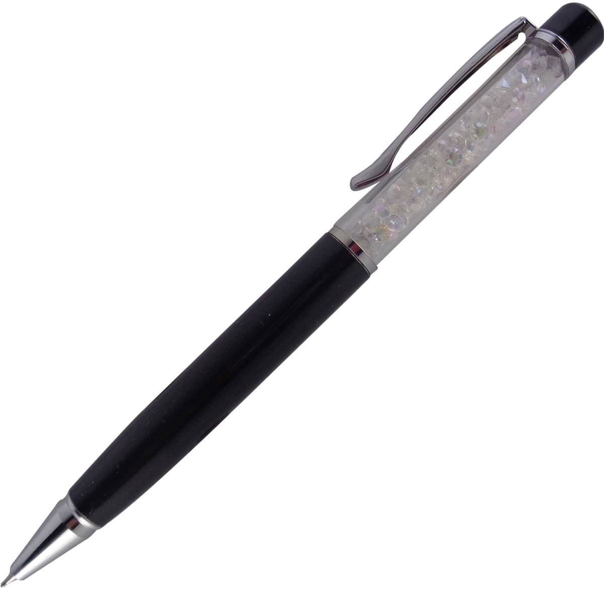 penhouse  Model: 13805 Black color body with silver clip diamon fillled cap  fine tip twist type ball pen