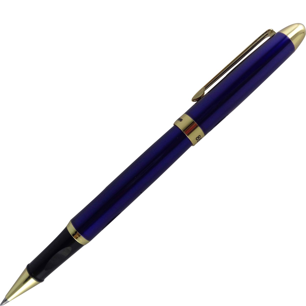 Dikawen  Model: 13810  889 signal blue color body with golden clip cap type medium tip roller ball