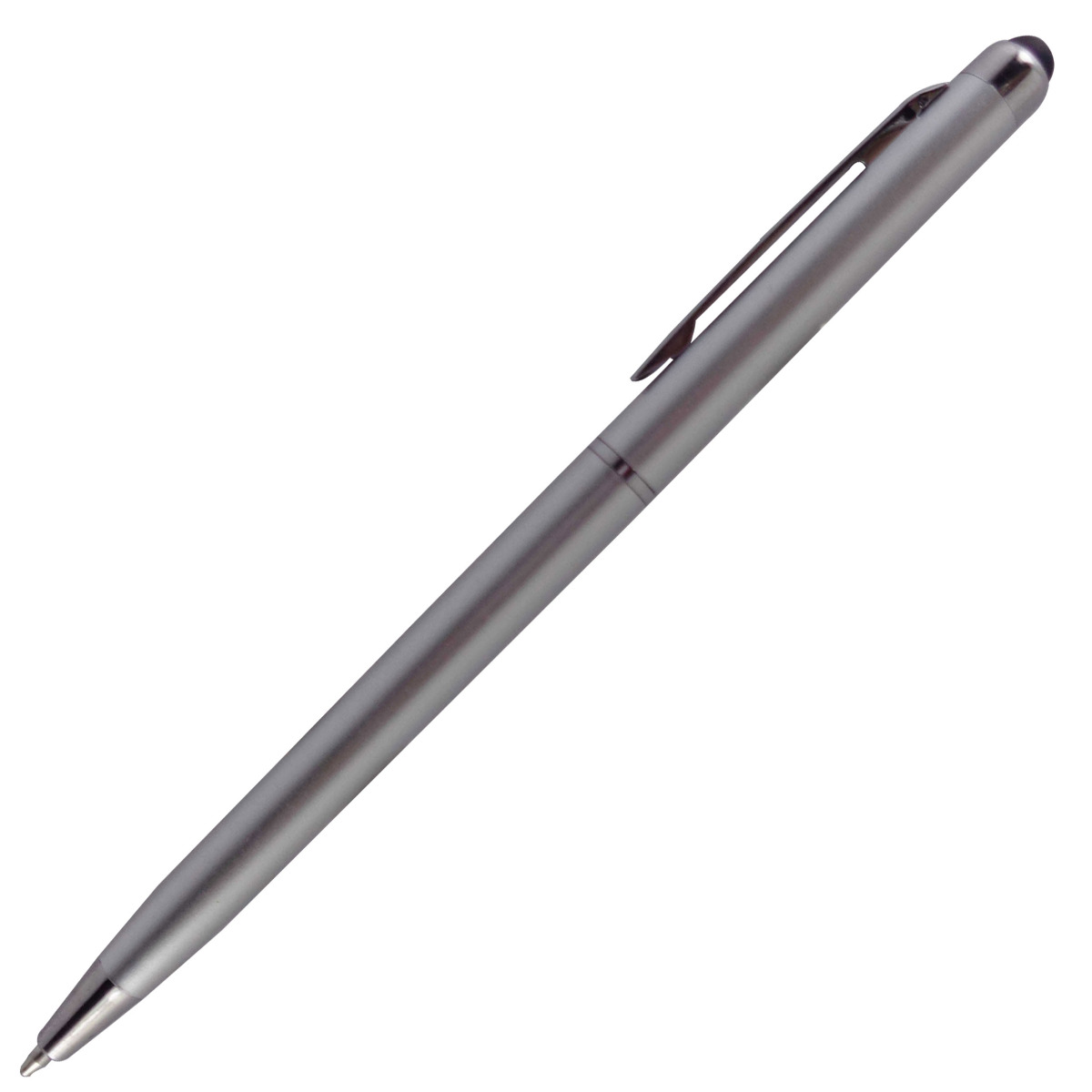 penhouse.in Model: 13827 Full silver color body with silver clip medium tip with stylus twist type ball pen