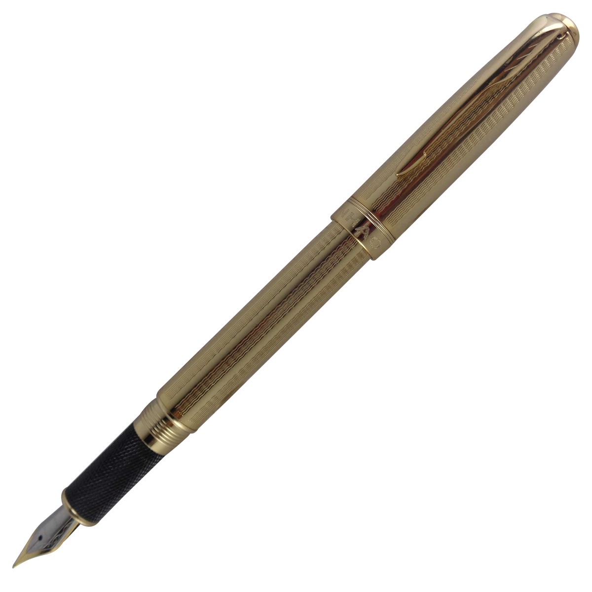 JINHAO 601 MODEL: 14411 GOLDEN COLOR BODY WITH GOLDEN CLIP  TIP FOUNTAIN PEN