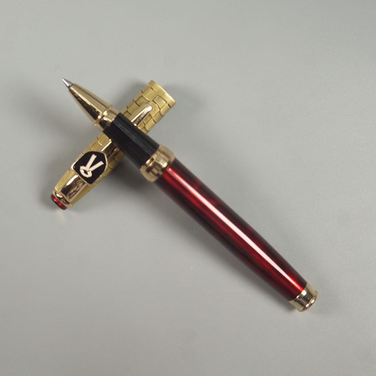 penhouse.in pens Glossy Red Color Designed With Gold cap Advocate Symbol Roller Ball Pen SKU 14453