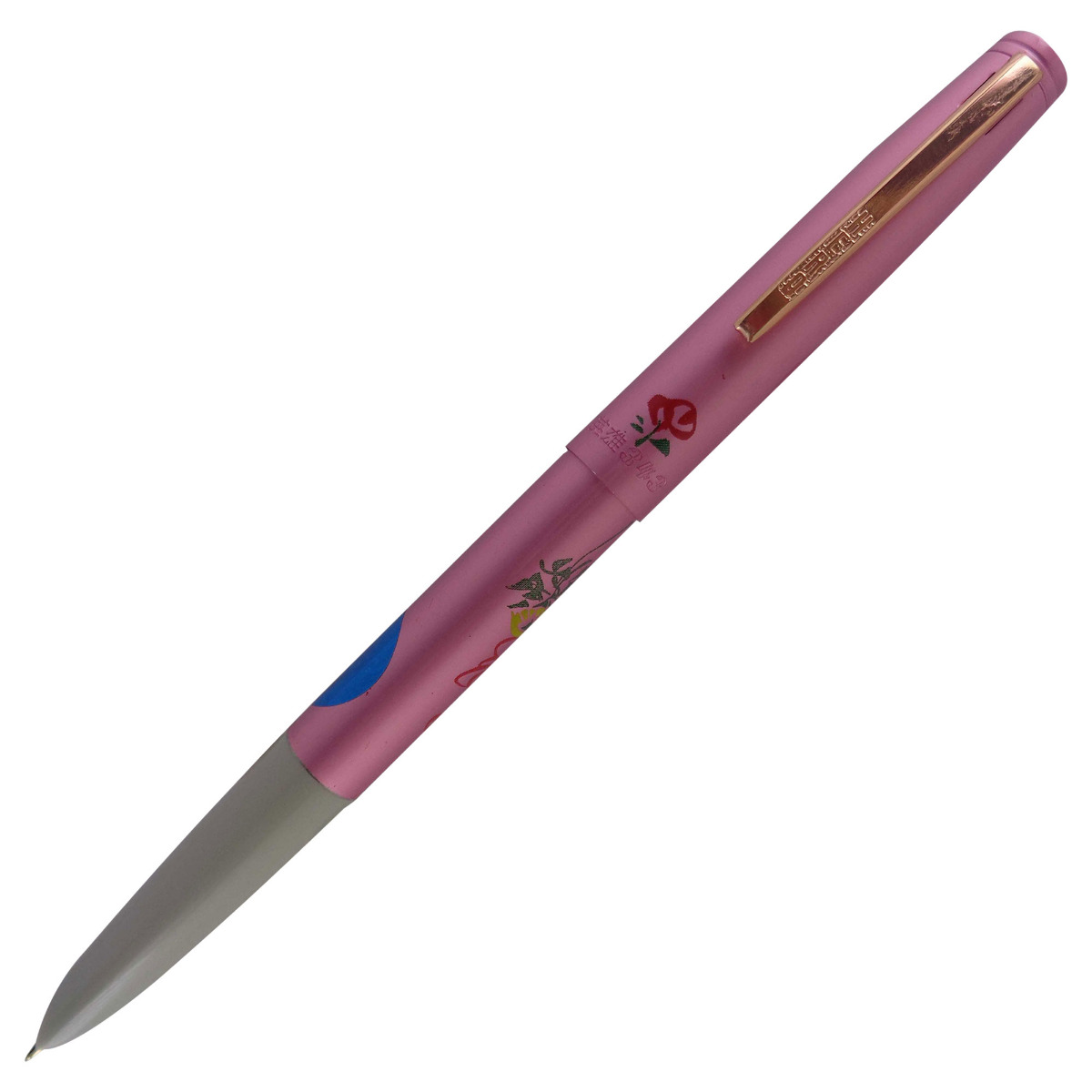 Hero 343 Model: 14515 Light Pink color body with golden color clip fine tp cap type fountain pen