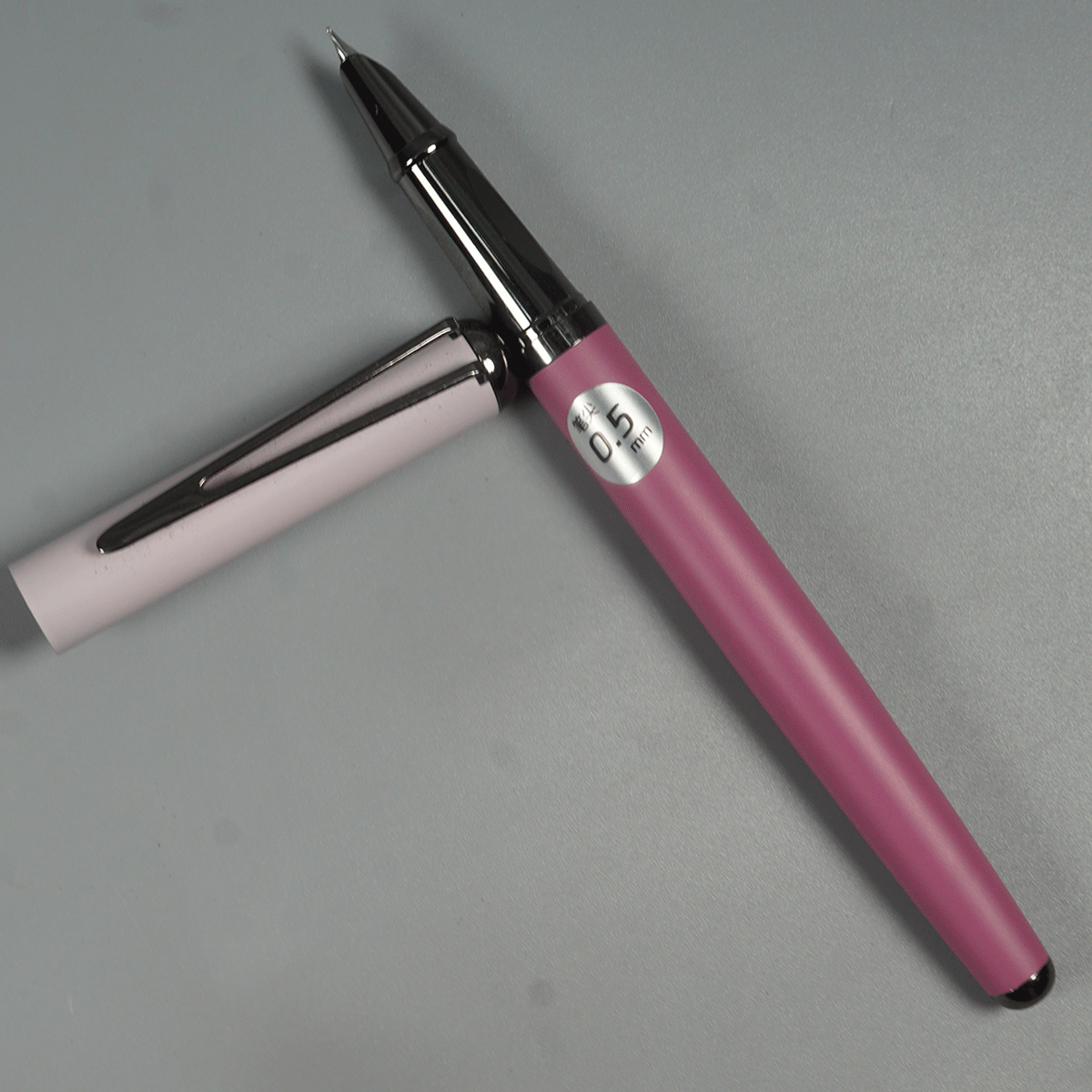 Loushi Pink Color Body and Gungrey Color Clip and Fine Nib, Cap Type, Converter type Fountain Pen SKU 14617
