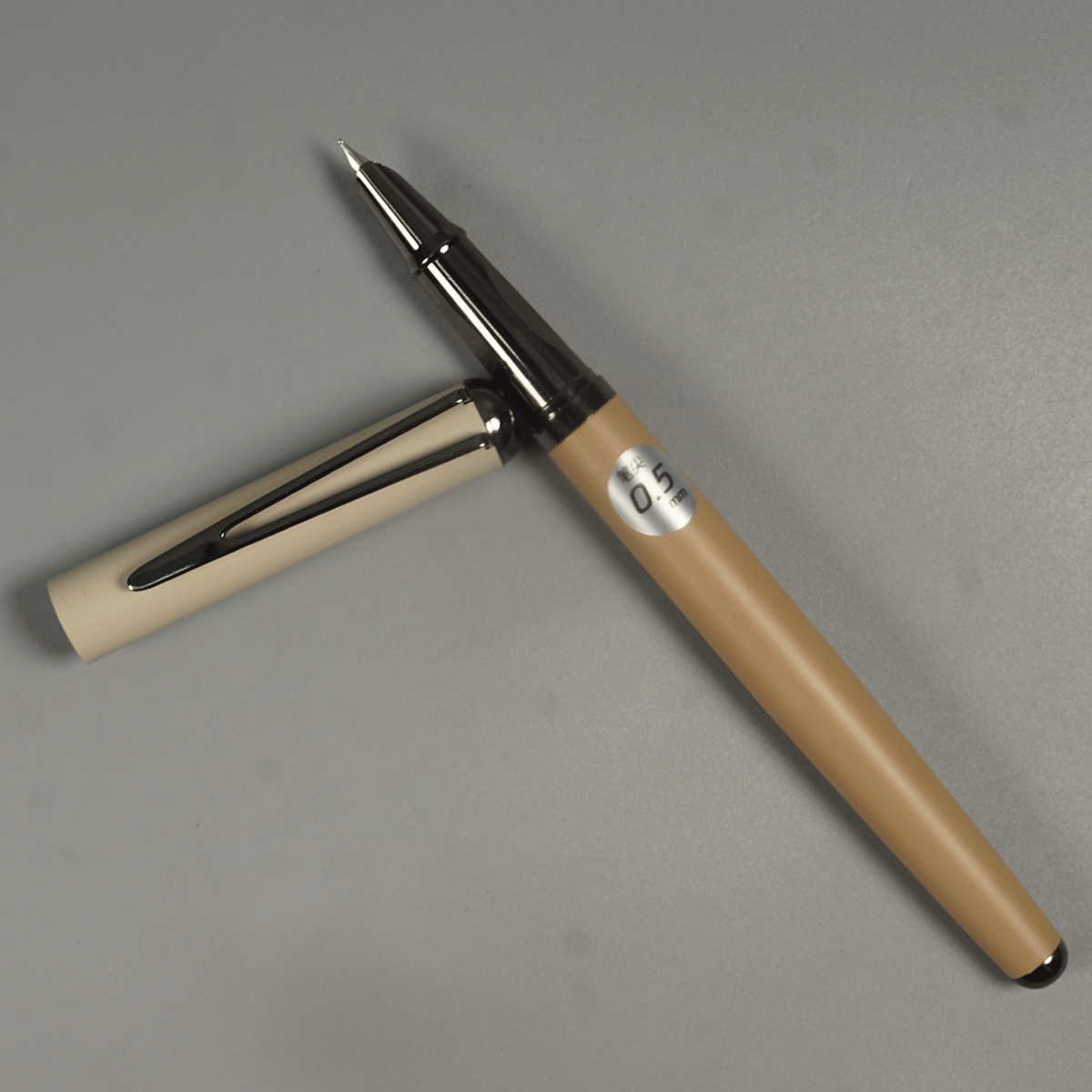 Loushi Light  Brown Color Body and Gungrey Color Clip and Fine Nib, Cap Type, Converter type Fountain Pen SKU 14620