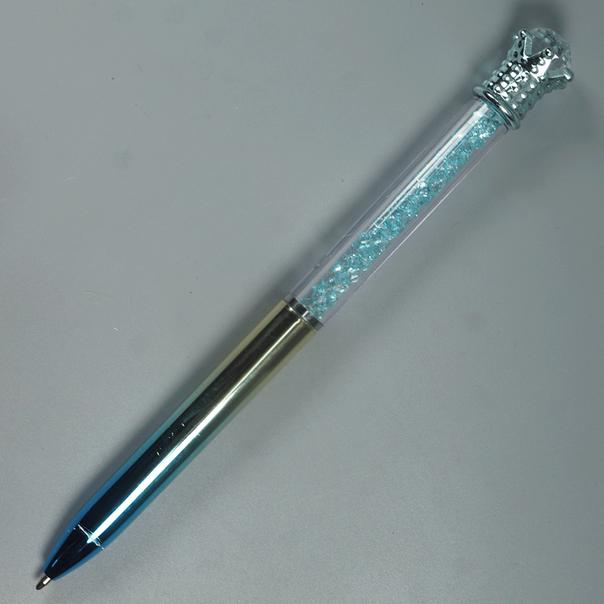 penhouse.in pens Stone Pen Light Blue and Yellow Color Body With Stones On Body  Twist Type Ball Pen SKU 14629