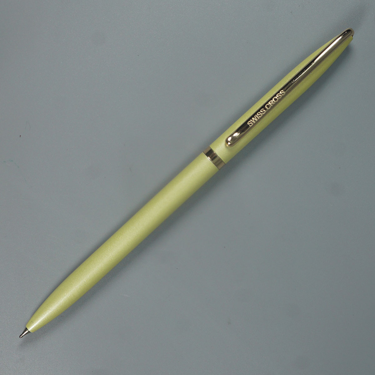 Swiss Cross 929 Light Green Color Body With Gold Color Clip Twist Type Ball Pen SKU 14644
