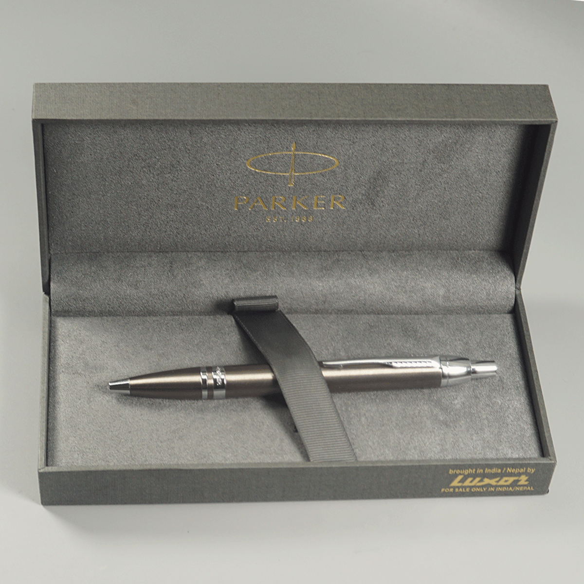 Parker Odyssey Gunmetal Color Body Chrome Trim Retractable Ball Pen SKU 14729