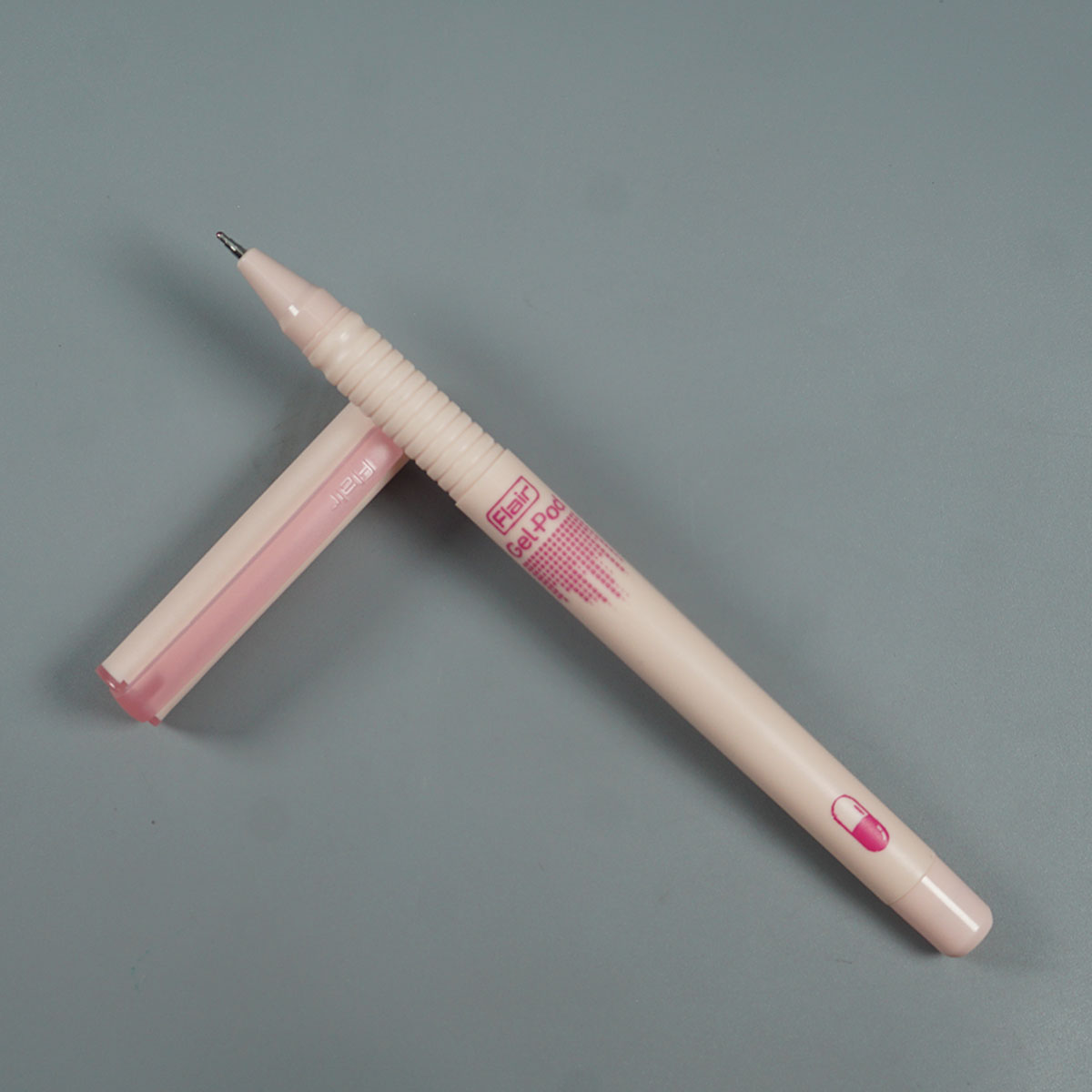 Flair Gel-Pod Pink Color Body with Cap Red Writing Gel Pen SKU 14779