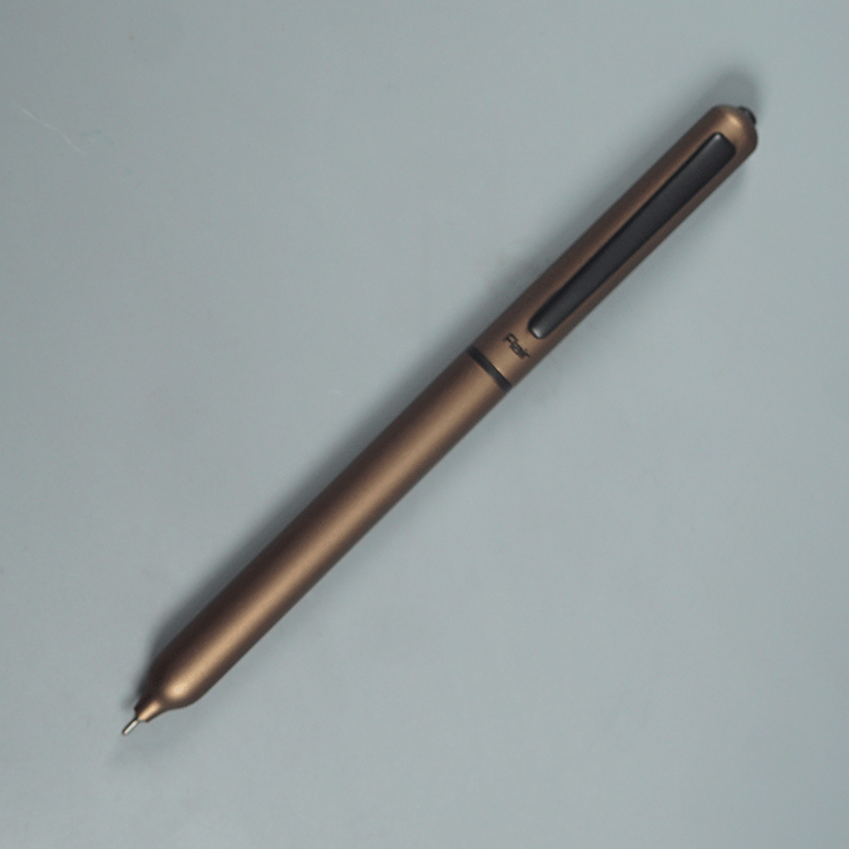 Flair Bullet Coffee Brown Color Body With Black Color Clip Designer Metal Twist Type Ball Pen SKU 14780