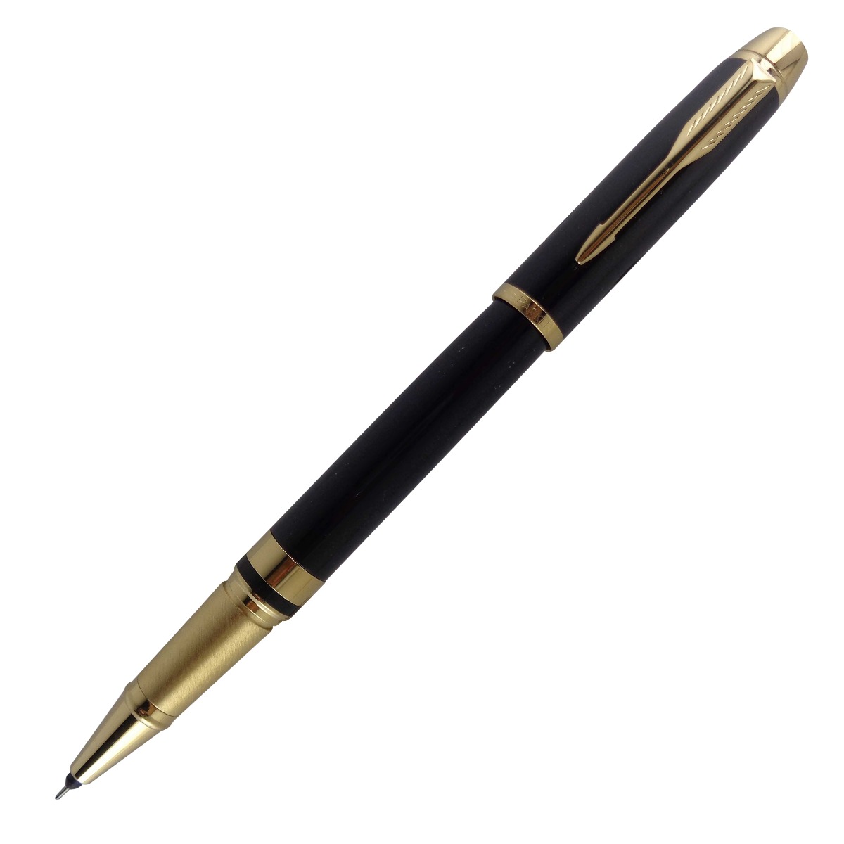 Parker Model: 14916 Odyssey Black color body with golden clip fine tip cap type roller ball