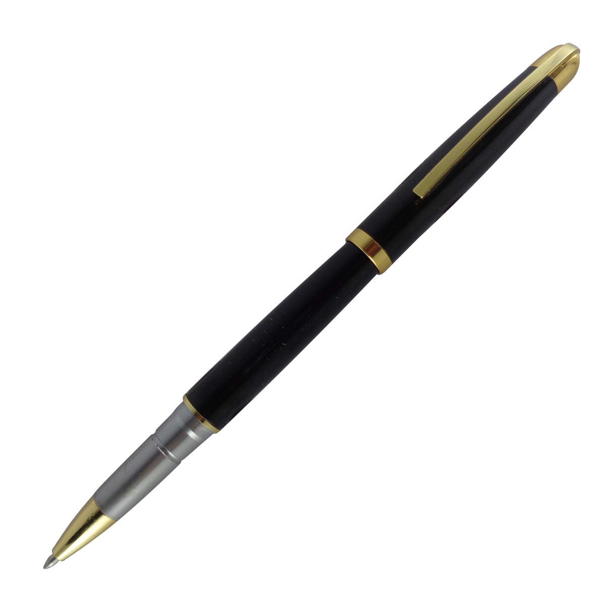 Jinhao 606 Model: 14978 Black color body with golden color clip cap type medium tip  roller ball