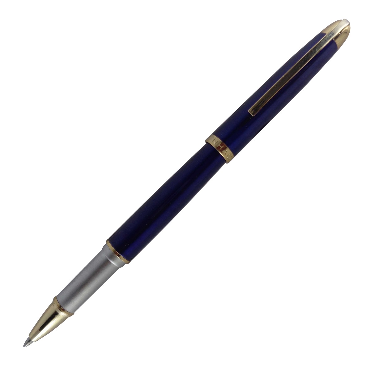 Jinhao 606 Model: 14979  Blue color body with golden color clip cap type medium tip  roller ball