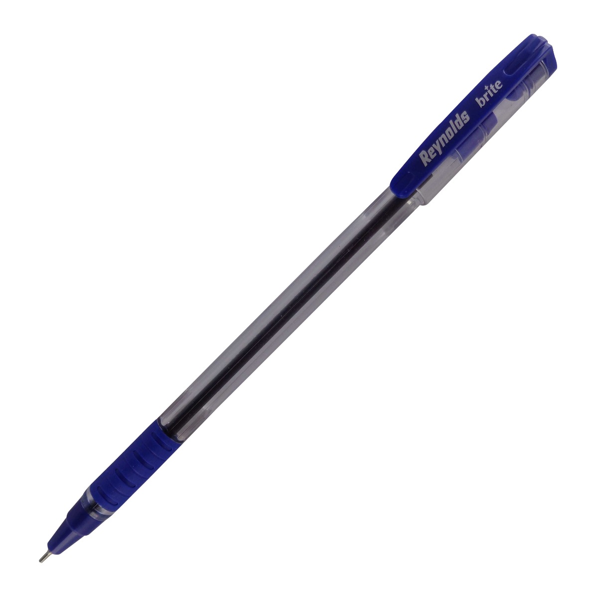 Reynolds Brite Model: 15031 Transparent body with blue ink  medium tip cap type ball pen