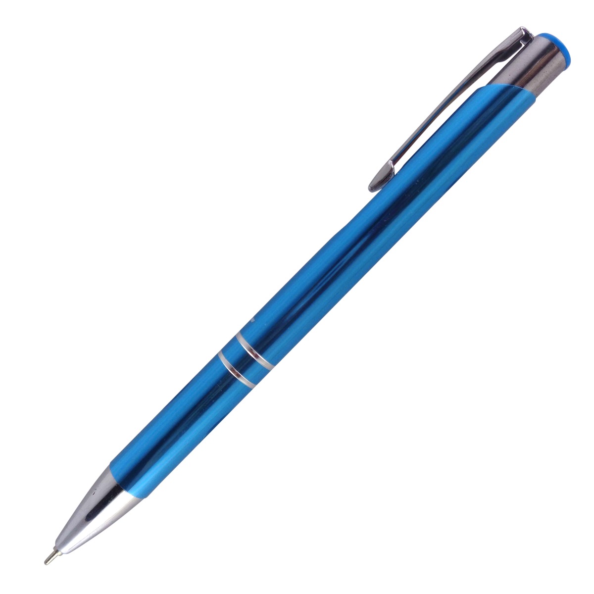 Cello Elegance Model: 15064 Butter flow Blue color body with silver clip medium tip retractable ball pen