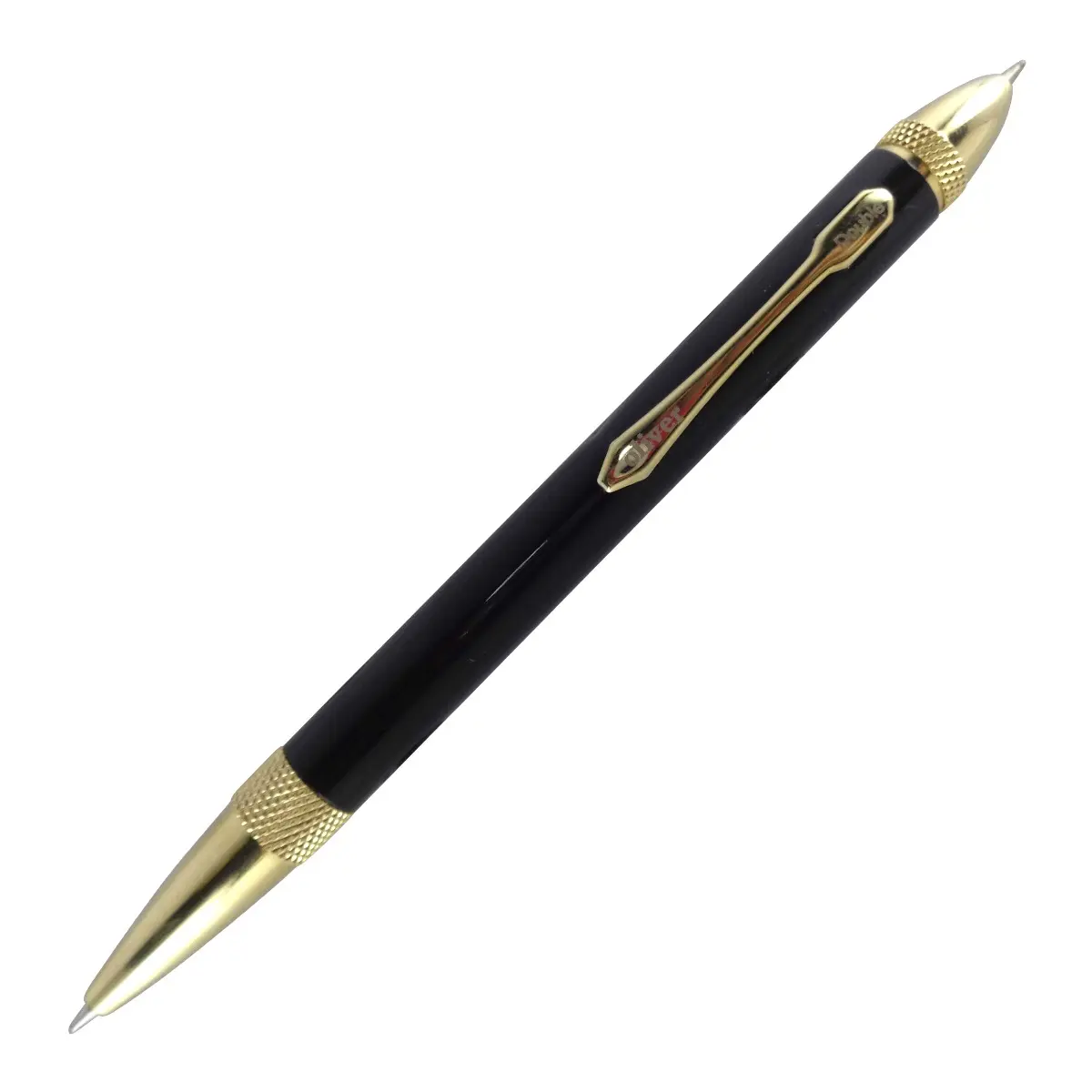Oliver double Model: 15124 Black color body with golden color clip assorted  color fine tip ball pen