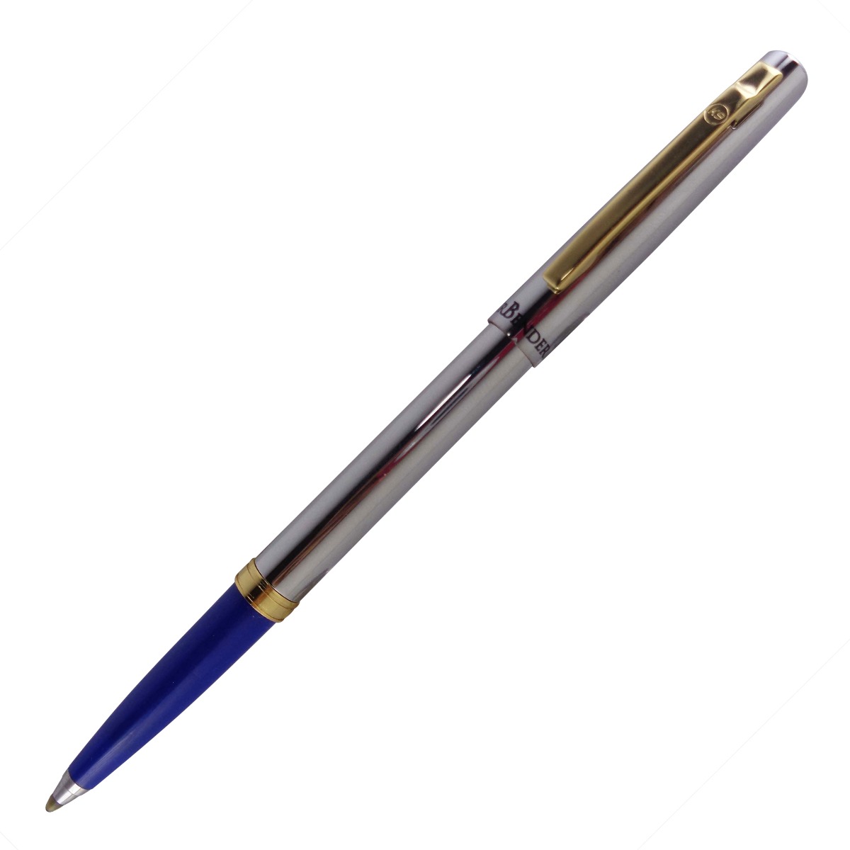 K-Nine Model: 15200 Air Bender V2 Silver color body with golden clip fine tip cap type roller ball pen