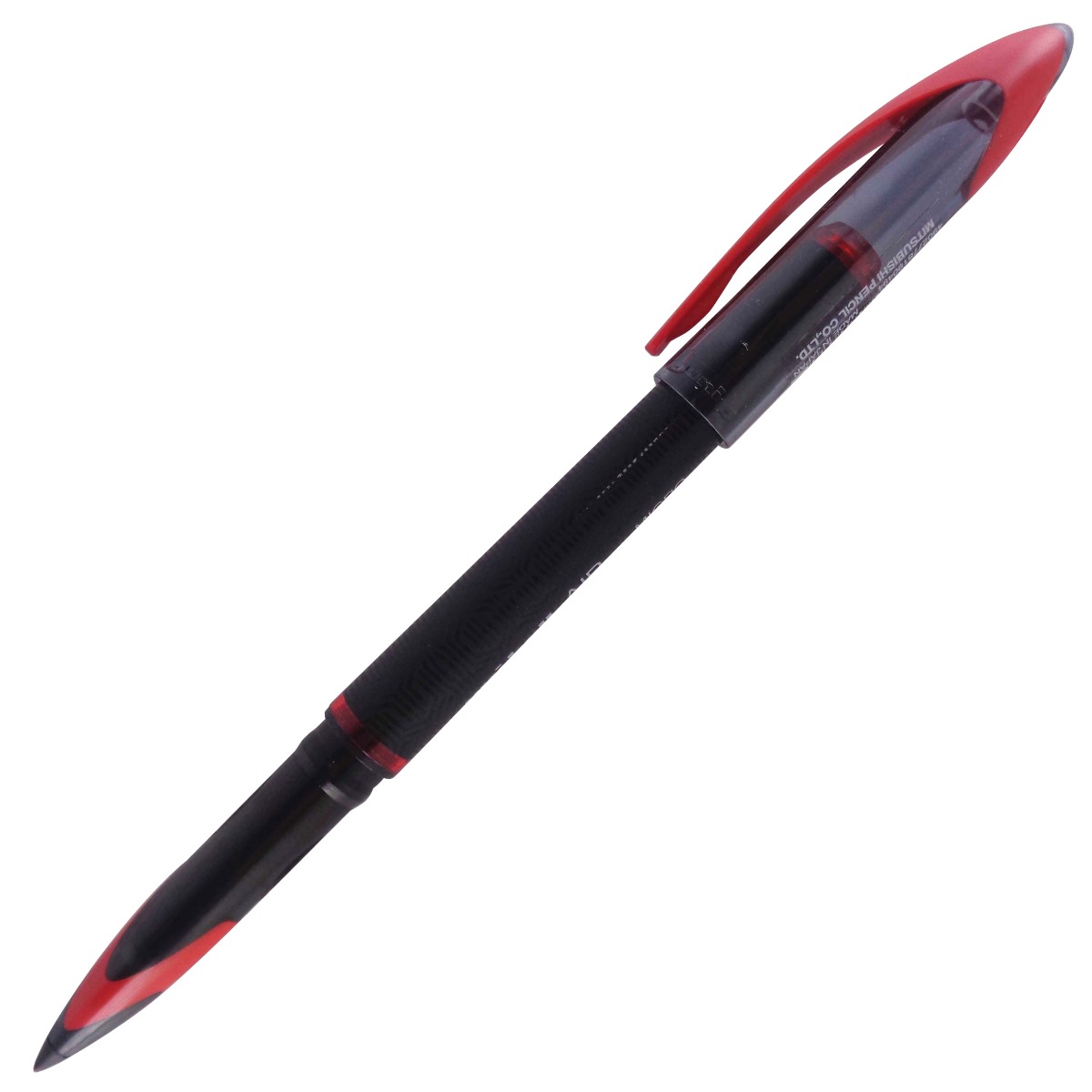 Uniball Air micro Model: 15203 UBA-188-M Black color design body with Red ink  fine tip cap type Gel pen