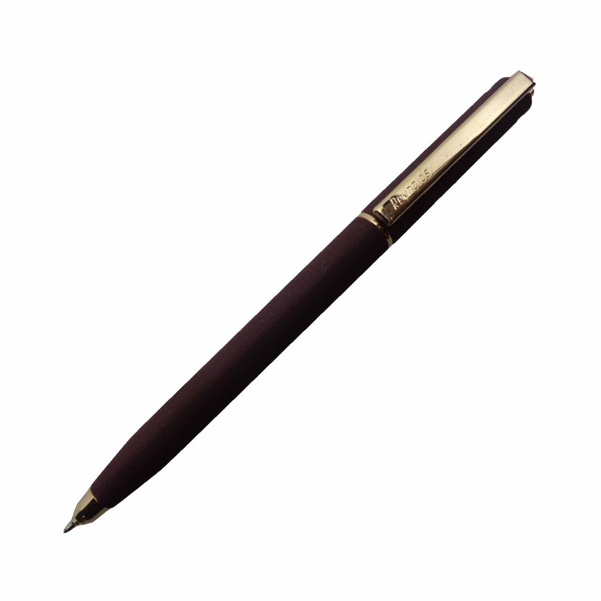 Reynolds Model 15337 Aerosoft gold Brown color body with golden clip fine tip retractable ball pen