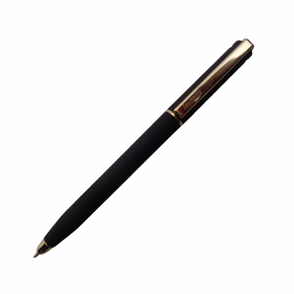 Reynolds Model 15338 Aerosoft gold Black color body with golden clip fine tip retractable ball pen