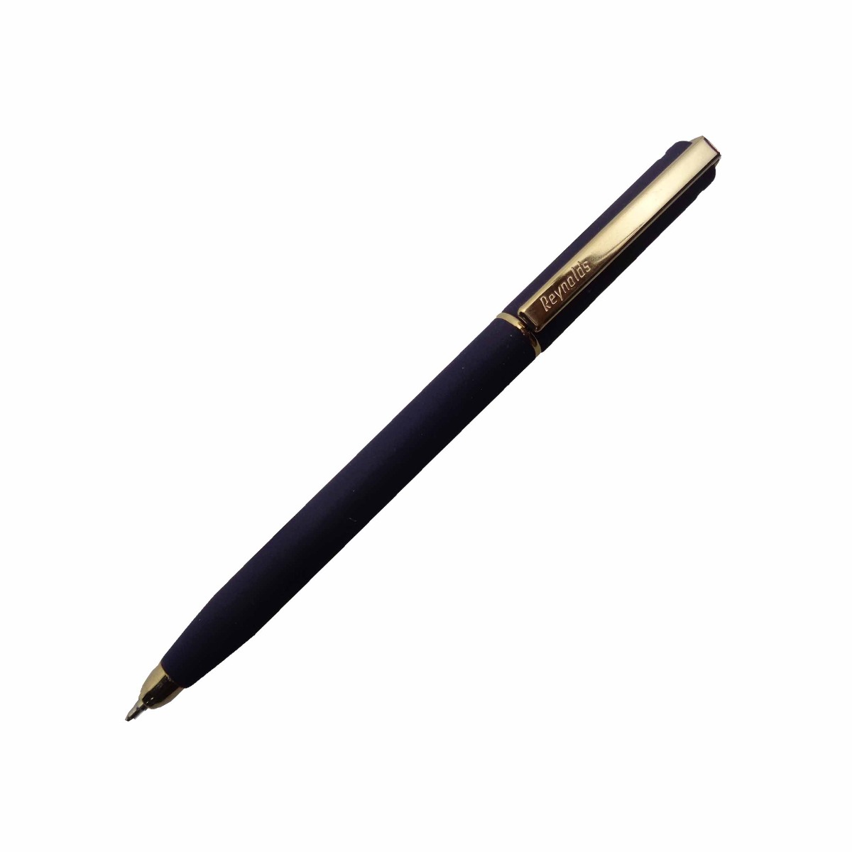 Reynolds Model 15339 Aerosoft gold Blue color body with golden clip fine tip retractable ball pen