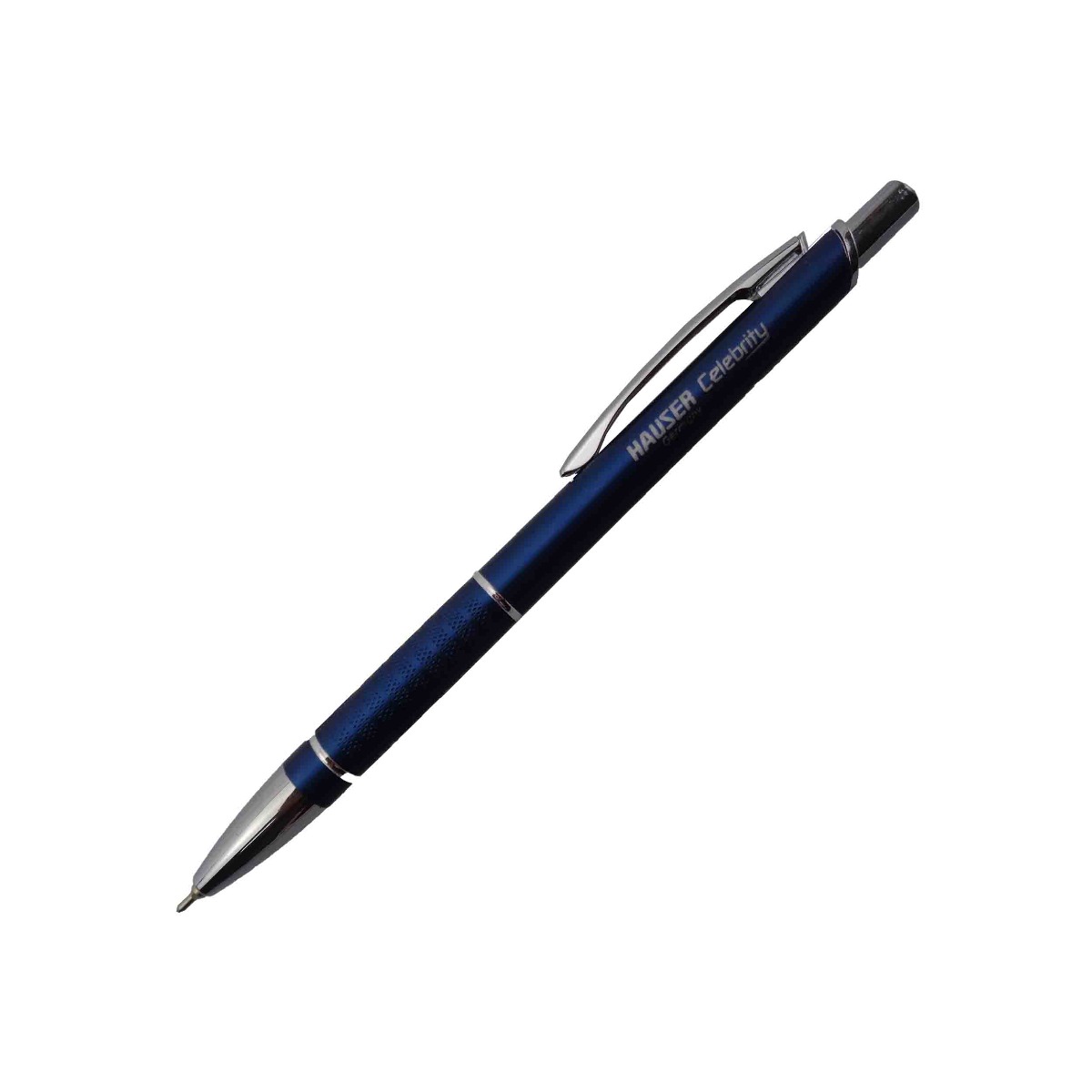 Hauser celebrity Model: 15385 Blue color body with silver color clip fine tip retractable ball pen