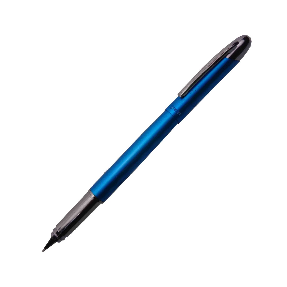 Hero 001 Model: 15425 Blue color body with silver clip fine tip 60 degree nib cap type fountain pen