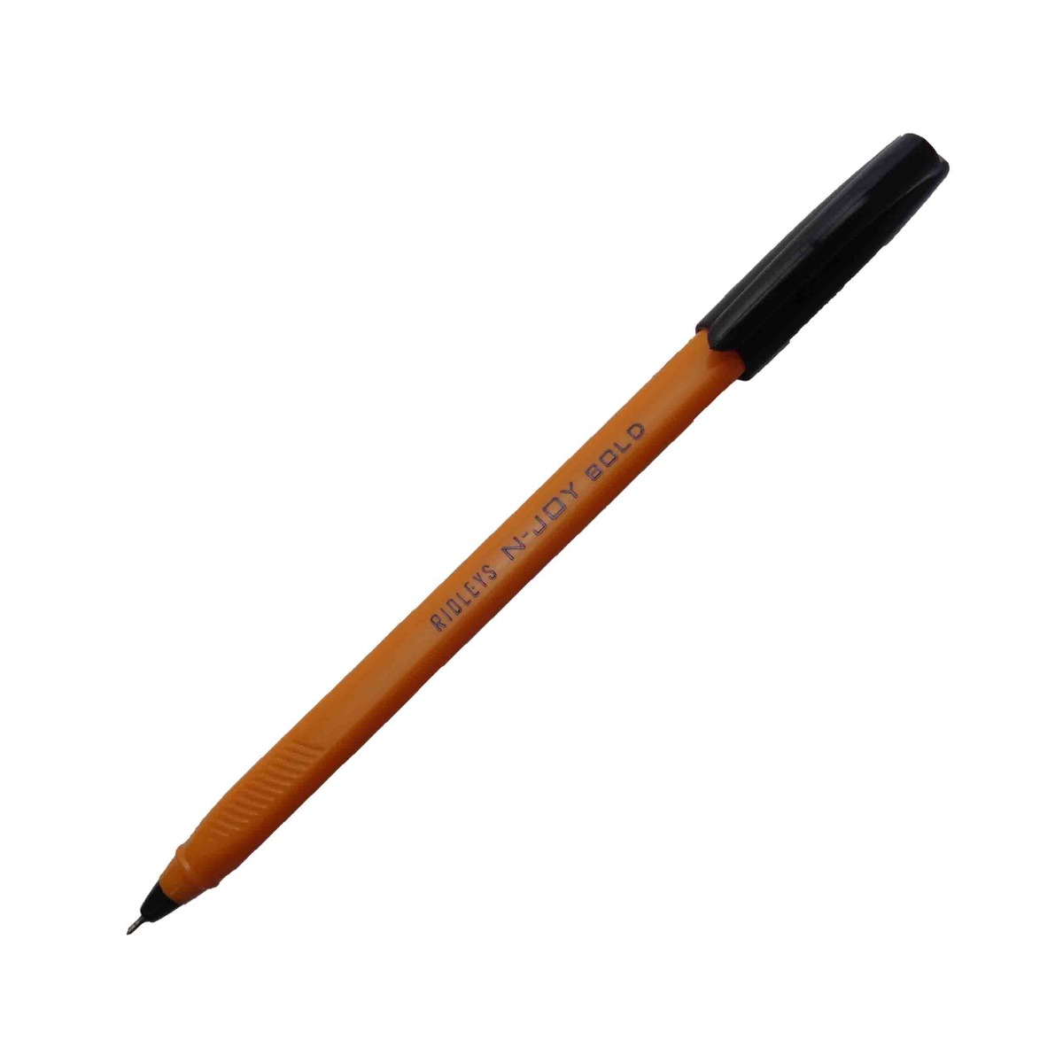 Ridleys N-Joy Model: 15431 Orange color body with black color cap 1.0mm bold tip black ink cap type ball pen