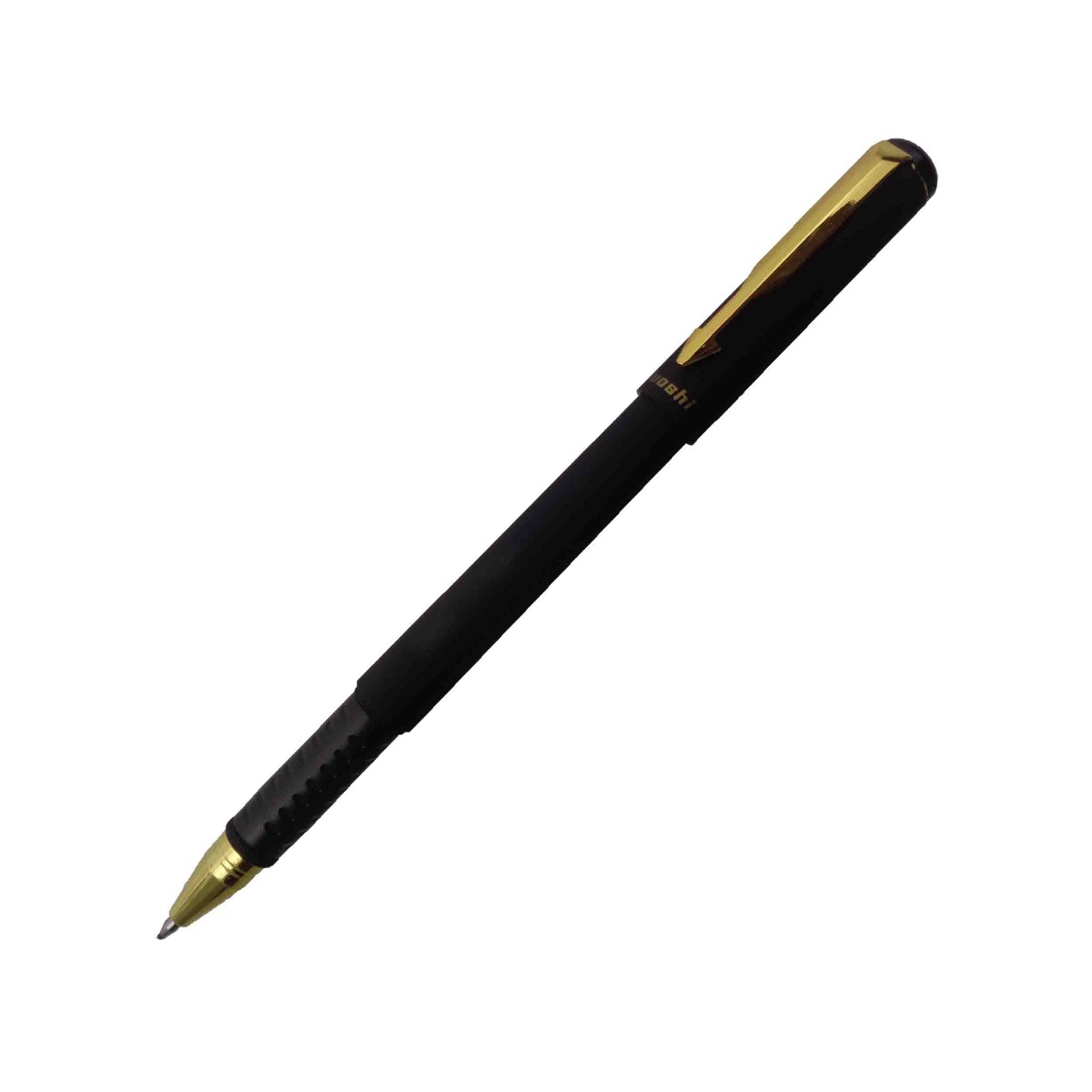 Luoshi GP2073A Model: 15523 Black color body with golden clip 0.7mm tip Black ink cap type gel pen