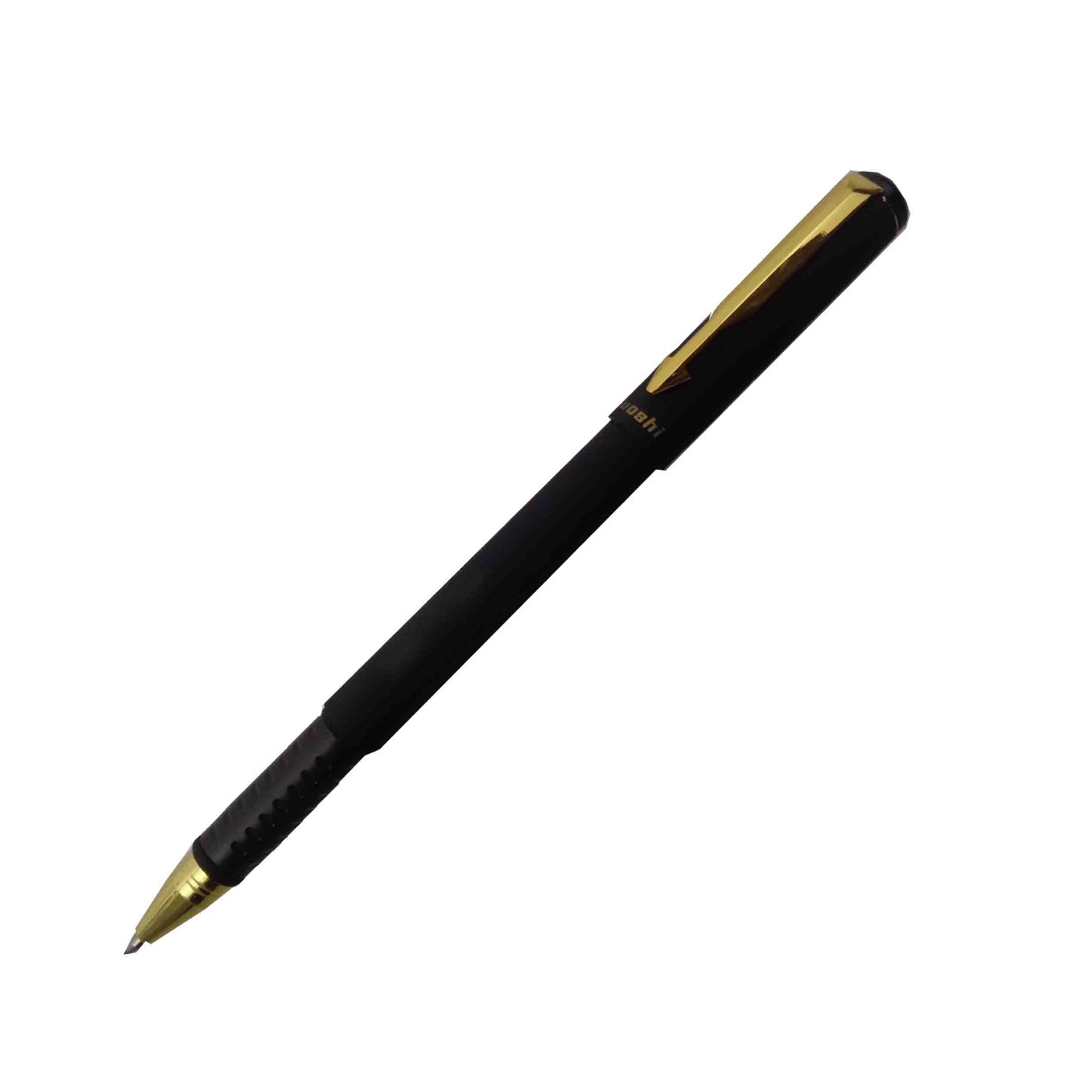 Luoshi GP2073A Model: 15524 Black color body with golden clip 0.7mm tip Blue ink cap type gel pen