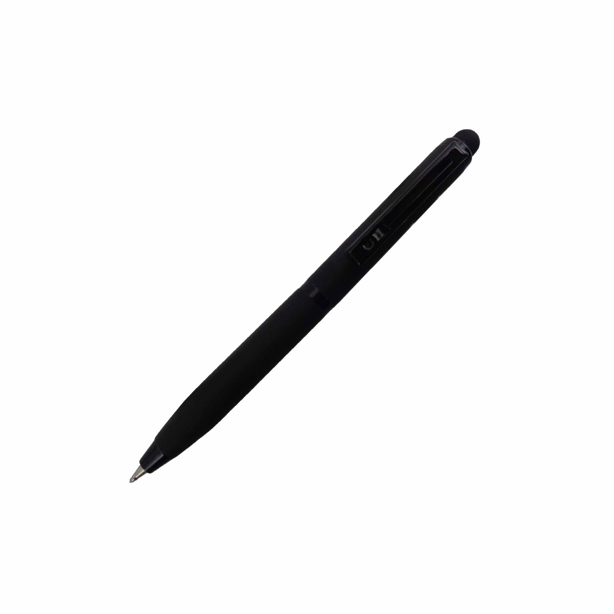Penhouse.in  Model:15528 Short Pen Black Color Mat Finish Body Fine Tip Twist Ball Pen With Stylus on Top