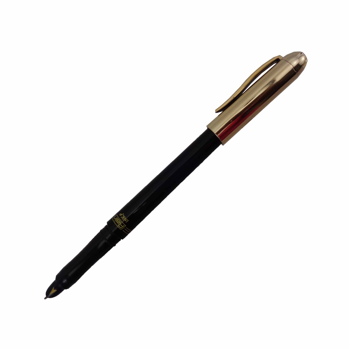 Flair Inky  336 Model:15595 Black Color Body With Gold Cap and 2 Ink Catridge  Fine Nib Fountain Pen