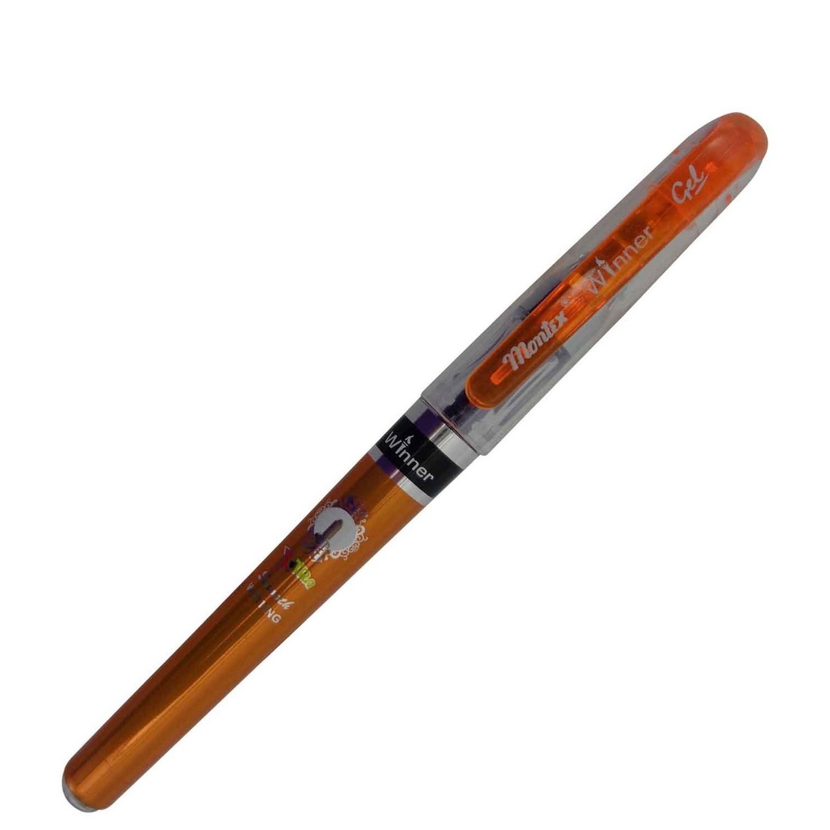 Montex Winner Model:15643 Orange Color Body Cap Type Blue Color Bold Writing Jumbo Gel Pen