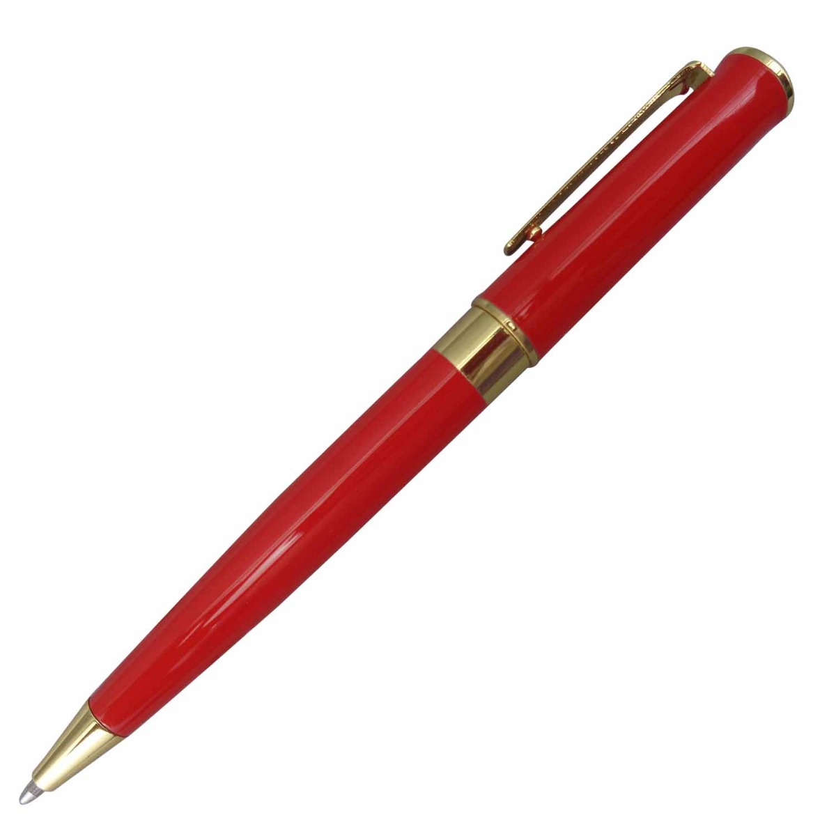 Penhouse Model15693 Red Color Glossy Finish Body With Gold Clip Medium Tip Twist Type Ball Pen
