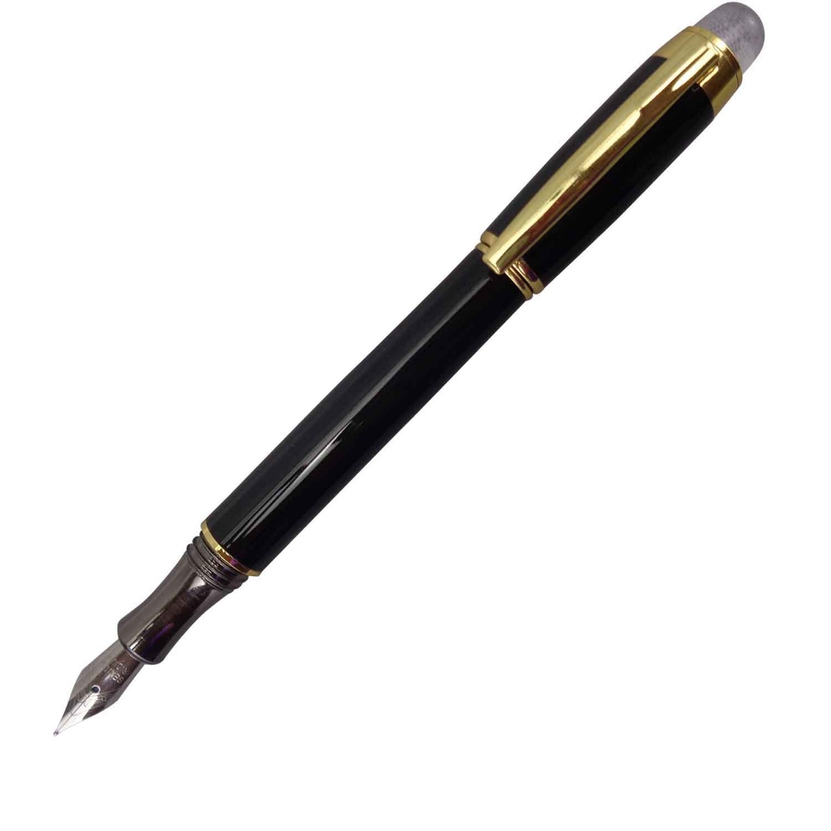 Penhouse Model:15703 Glossy Black Color Body with Gold Clip  Thread Cap Medium Nib Fountain Pen