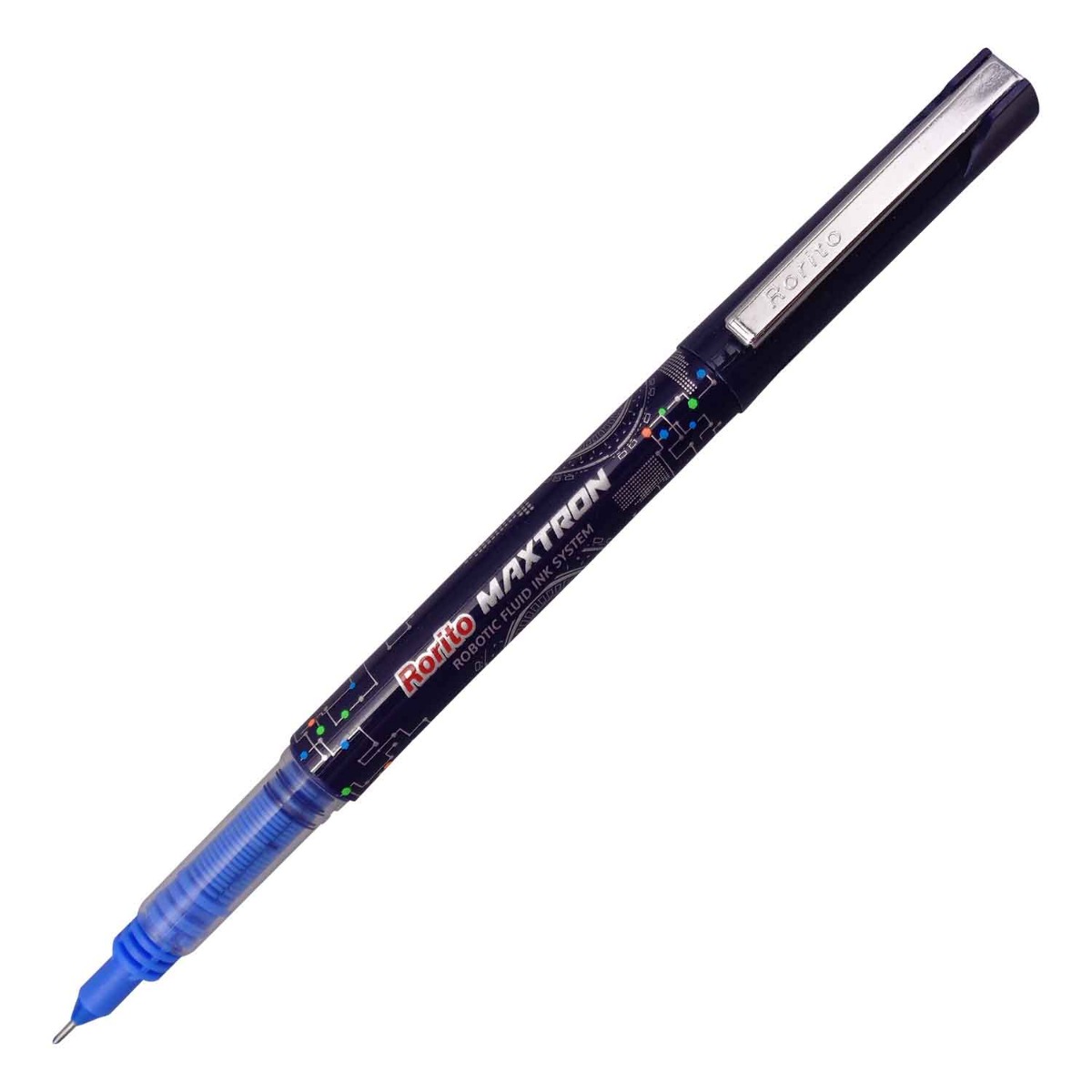 Rorito Maxtron Model:15792 Dark Blue With Silver Clip Fine Tip Gel Pen