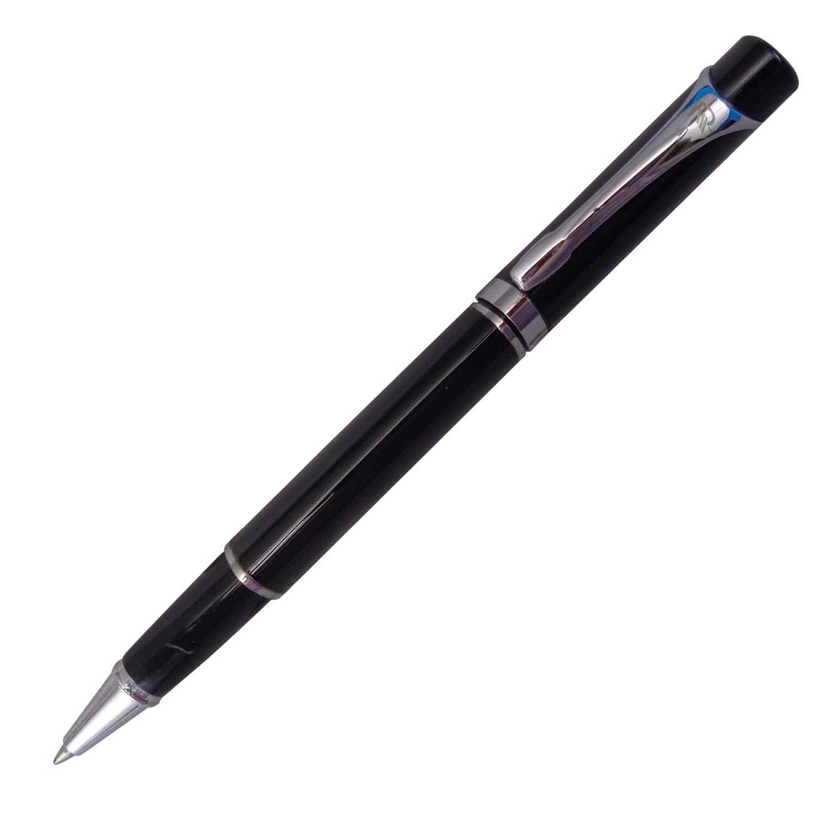 Rotomac Model:15796 Black Color Glossy Finsish Designer Silver Clip Cap Type Gel Pen