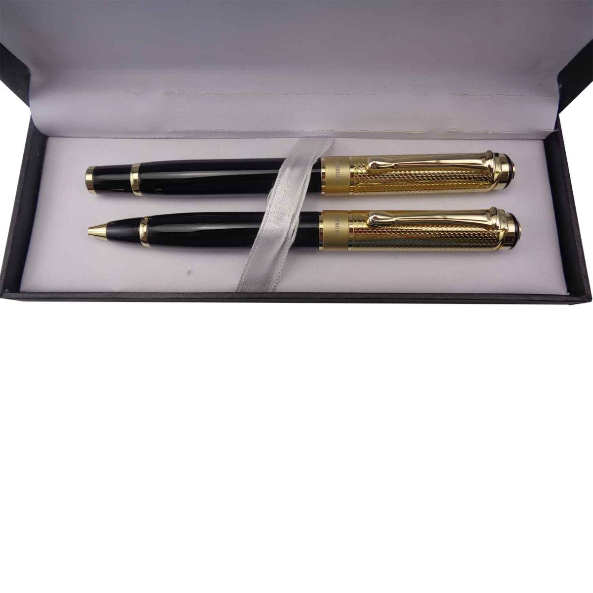 Submarine Model: 15880 Black Color Body With Gold Color Cap Fine Tip Ball And  Tip Gel Pen Set
