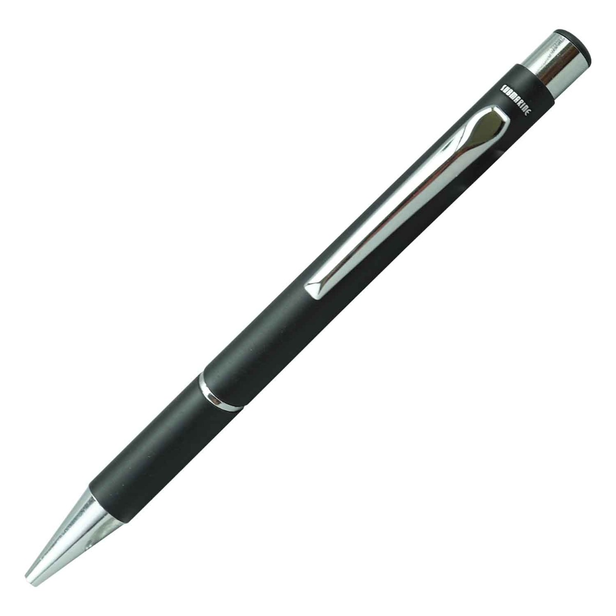 Submarine  843  Model:15961  Mat  Finish Black Color Body  With Silver Clip   Fine Tip Click Type Ball Pen