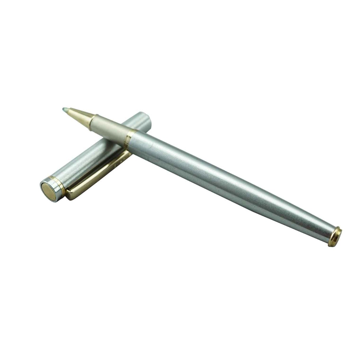 Submarine 2047  Model:15968  Full Silver Color Body  With Gold Clip  Slim  Fine Tip Cap Type Gel Pen