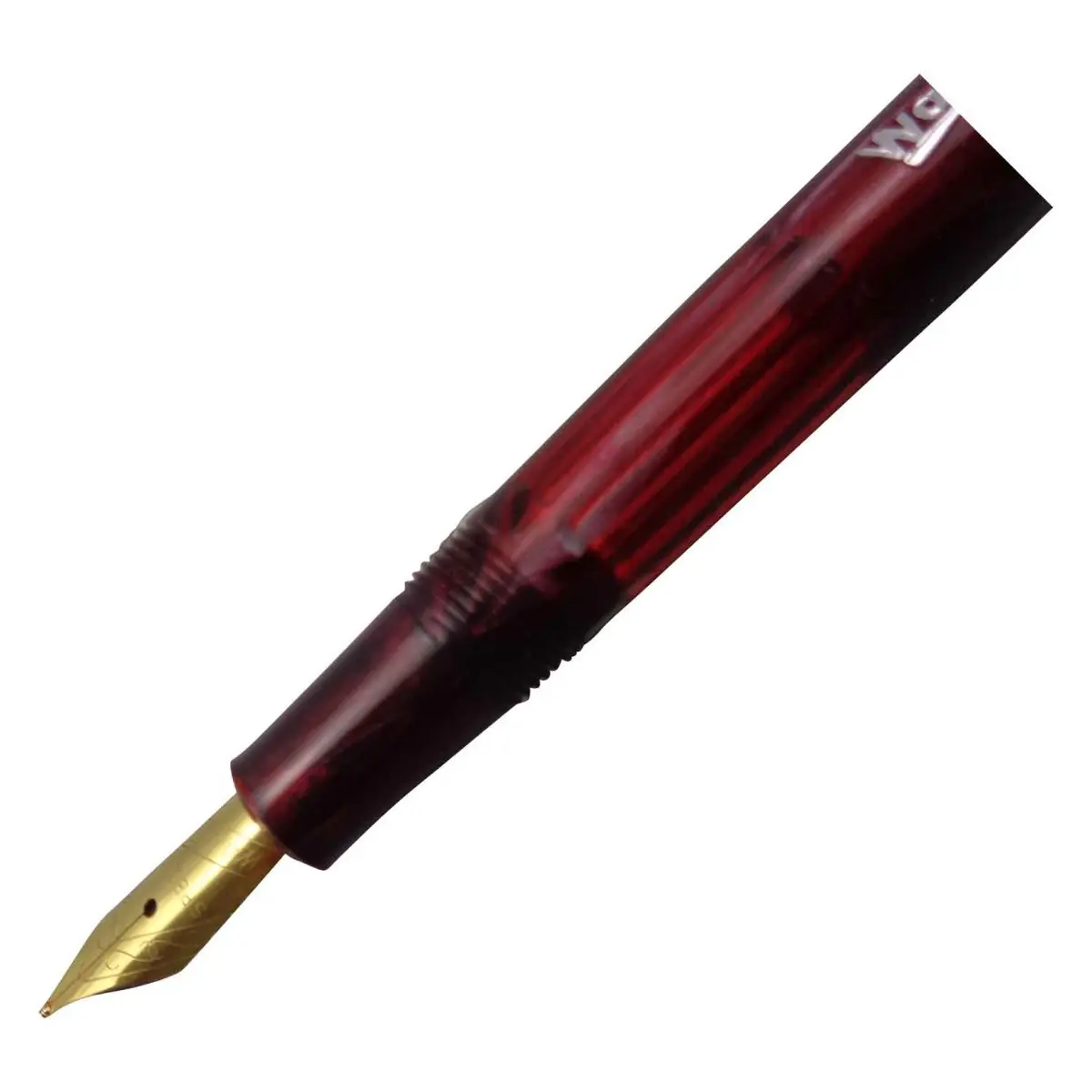 Airmail Wality 70B Model:16022 Short Ruby Red Color Marble Finish Design  Body With Silver Clip Cap Type Fine Tip Fountain Pen