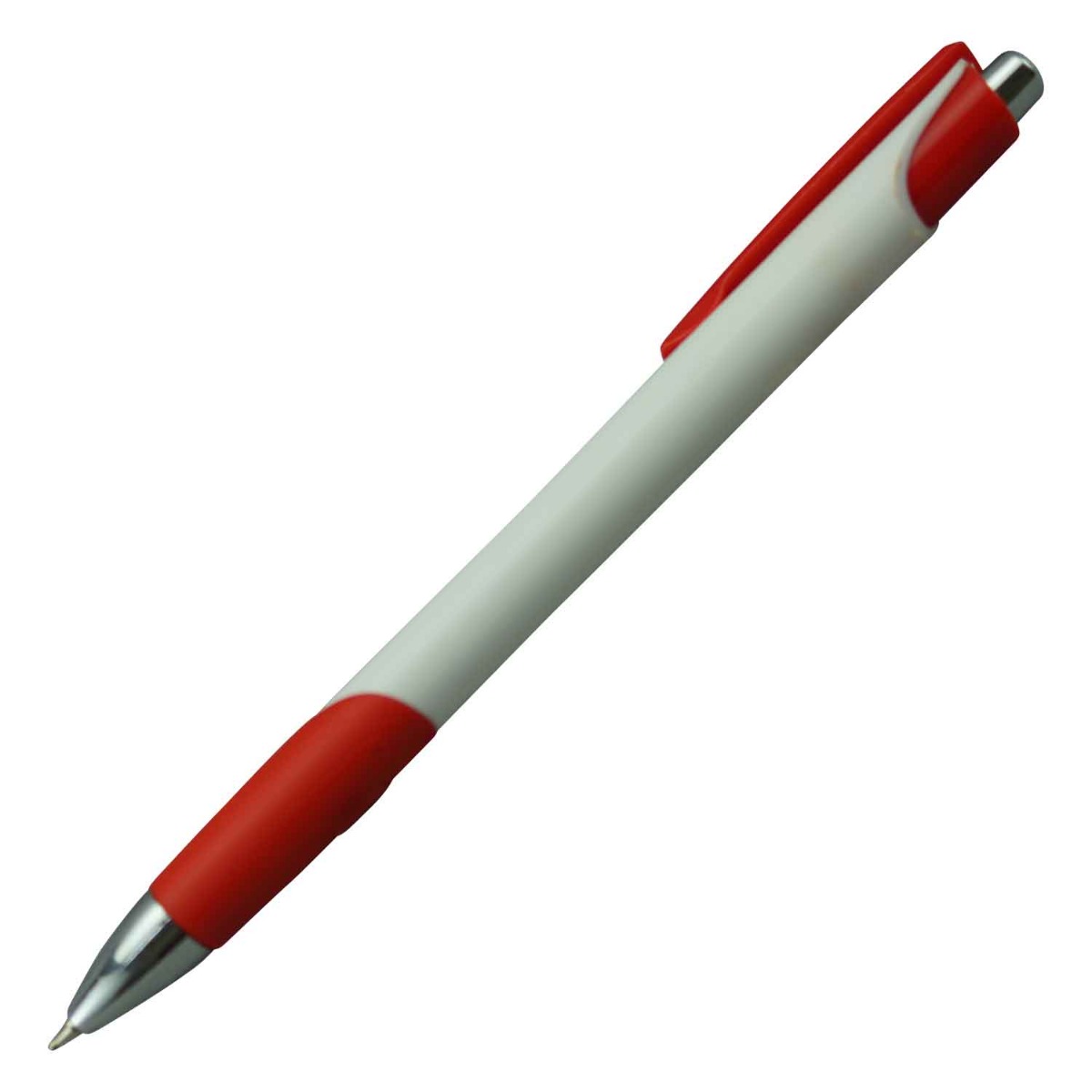 Penhouse Model:16056 White Color Body With Red Color Clip Type  Fine Tip Click Type Ball Pen