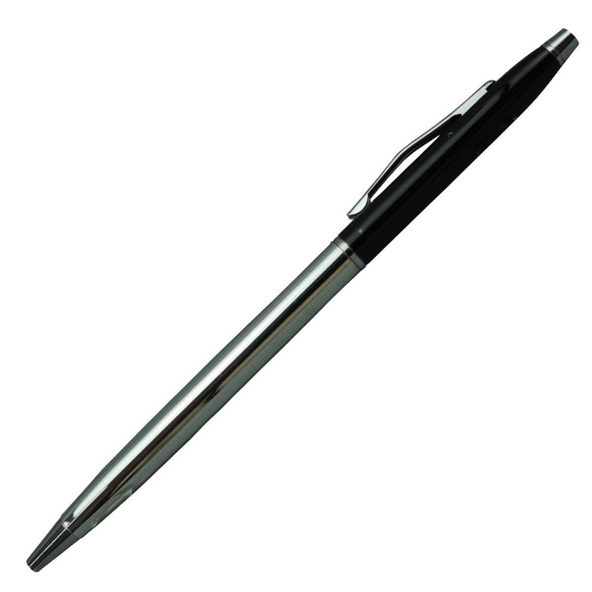 Penhouse Model:16148 Slim Type Silver With Black  Color  Twist Type Body  Medium Tip  Ball Pen