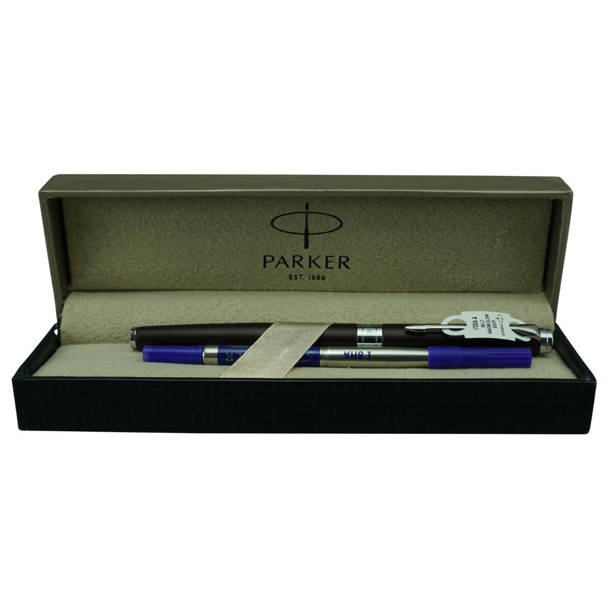 Parker Aster Model:16167 Matte Black Color Body With Cap Type Silver Clip Roller Ball Pen