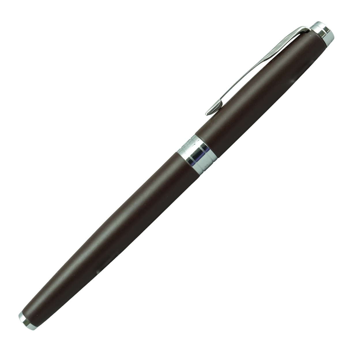 Parker Aster Model:16165  Matte Brown  Color Body With Cap Type Silver Clip Roller Ball Pen