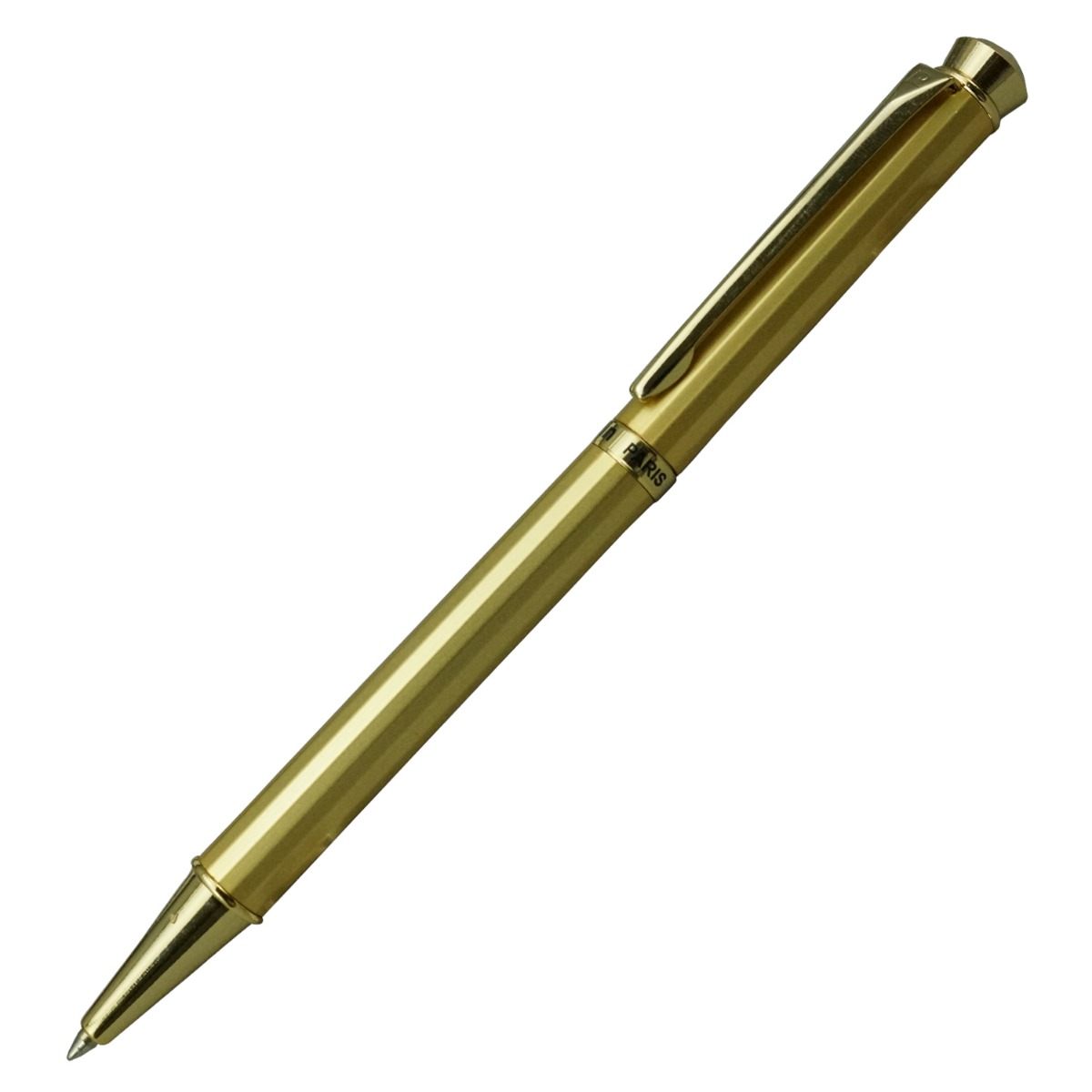 Pierre Cardin  Elite Model:16236 Slim Type  Full Gold Color Body With Stone On Top Twist Type Fine Tip Ball Pen