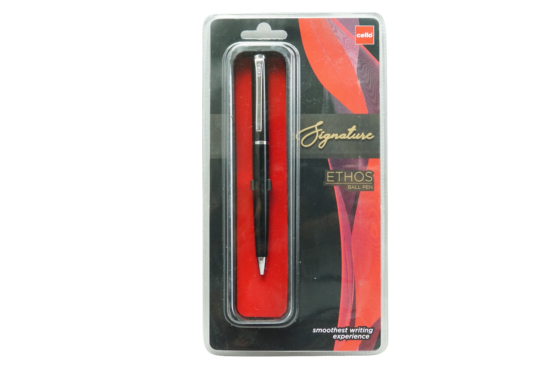 Cello Signature Ethos Model:16261 Black Color Body With SIlver Clip Twist Type  Ball Pen